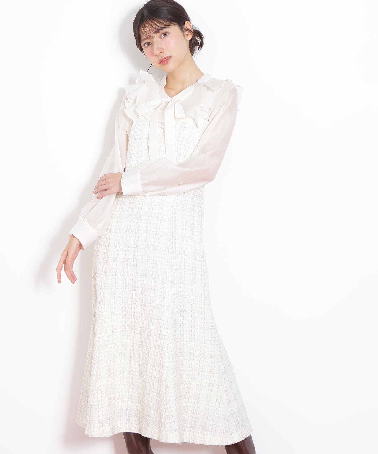 ブラウスドッキングツィードワンピース | JILL by JILL STUART（ジル