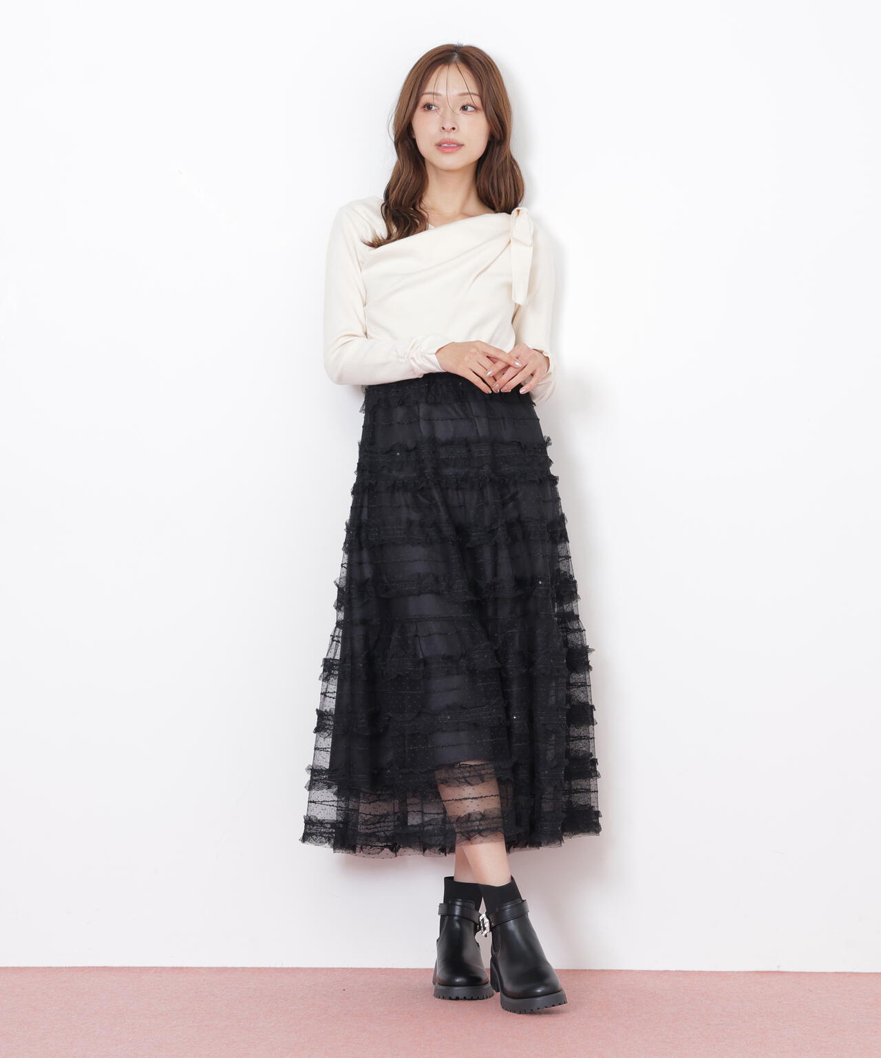 フリルチュールドッキングワンピース