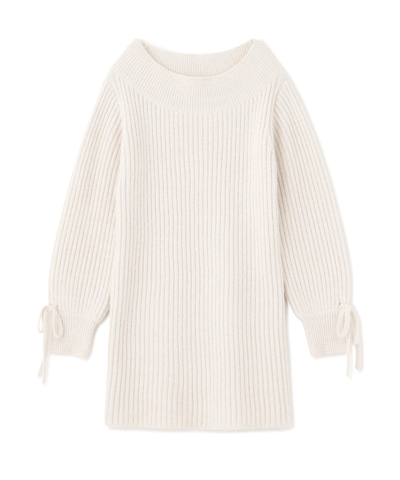 袖リボンニットワンピース