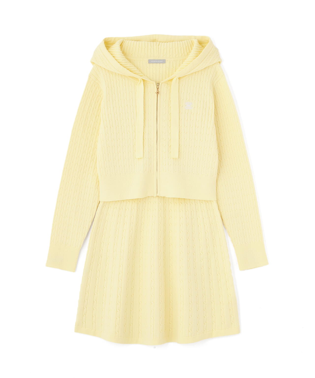 ケーブルニットパーカーセットアップ