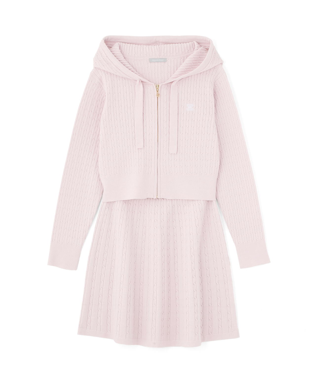 ケーブルニットパーカーセットアップ