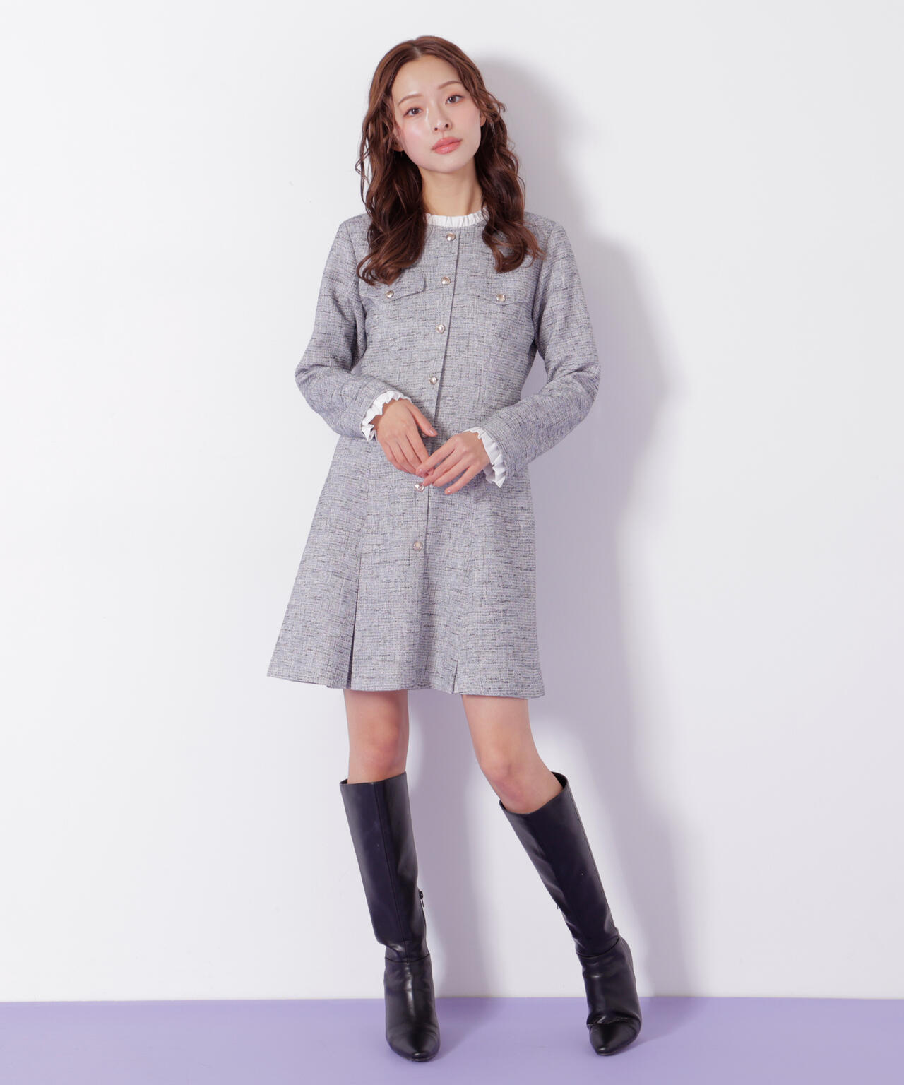 ツィードミニワンピース