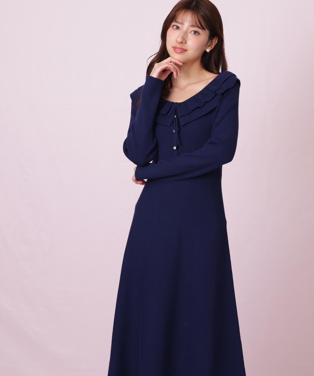 フリル襟バイカラーニットワンピース | JILL by JILL STUART（ジル