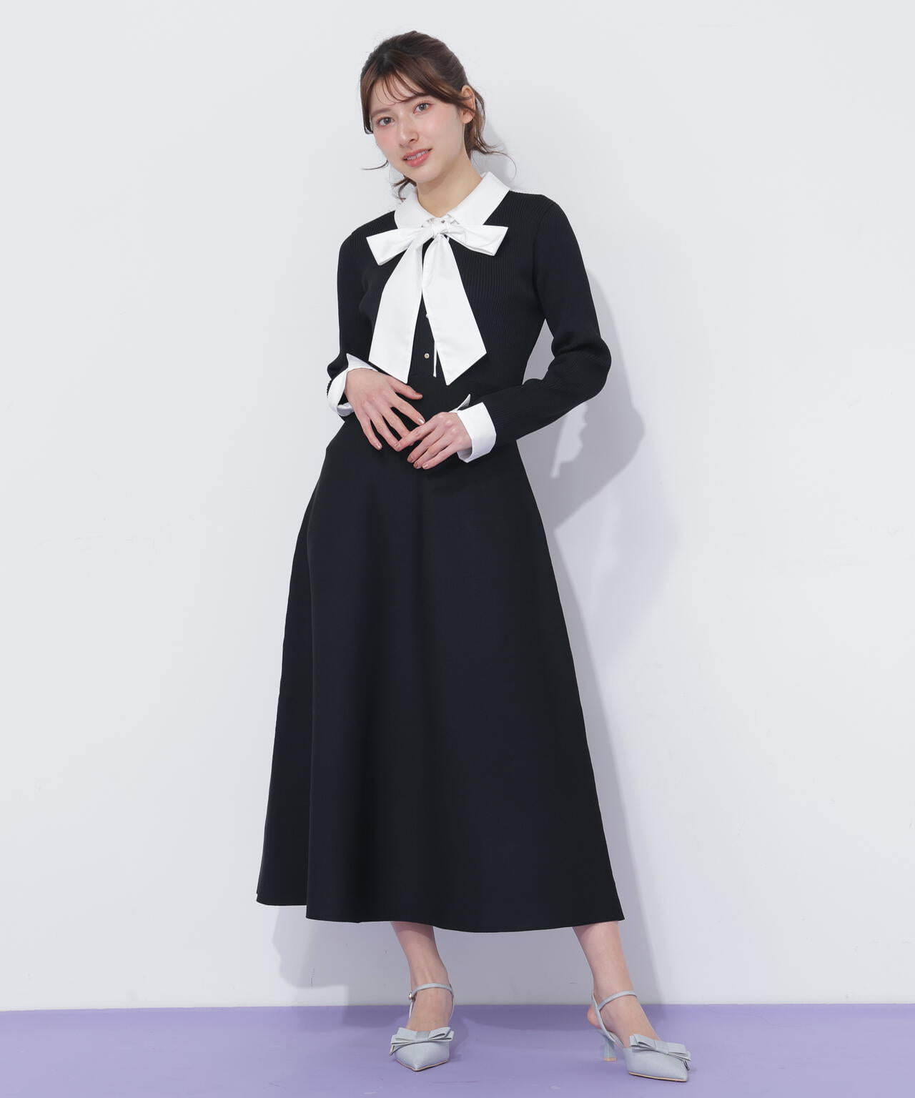 ジルスチュアート ワンピーススーツ シャツ襟ドッキングニットワンピース | JILL by JILL STUART（ジル