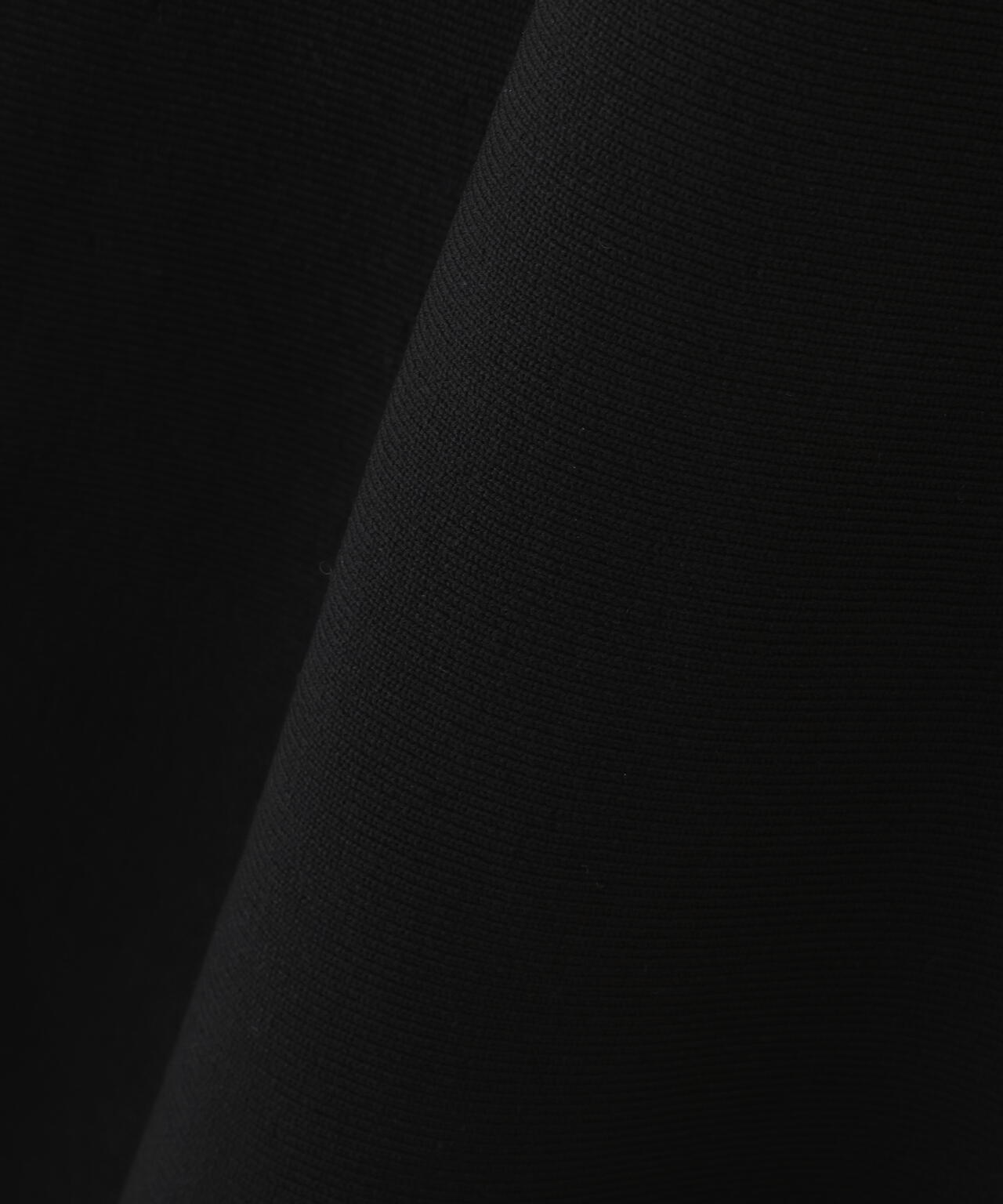 シャツ襟ドッキングニットワンピース