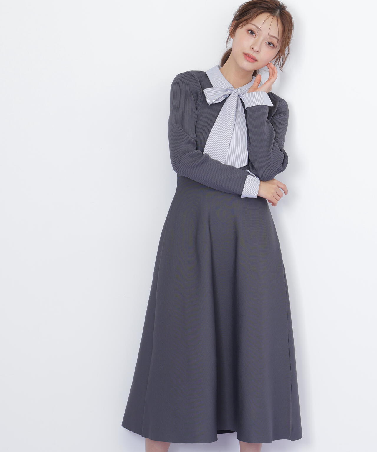 シャツ襟ドッキングニットワンピース | JILL by JILL STUART（ジル