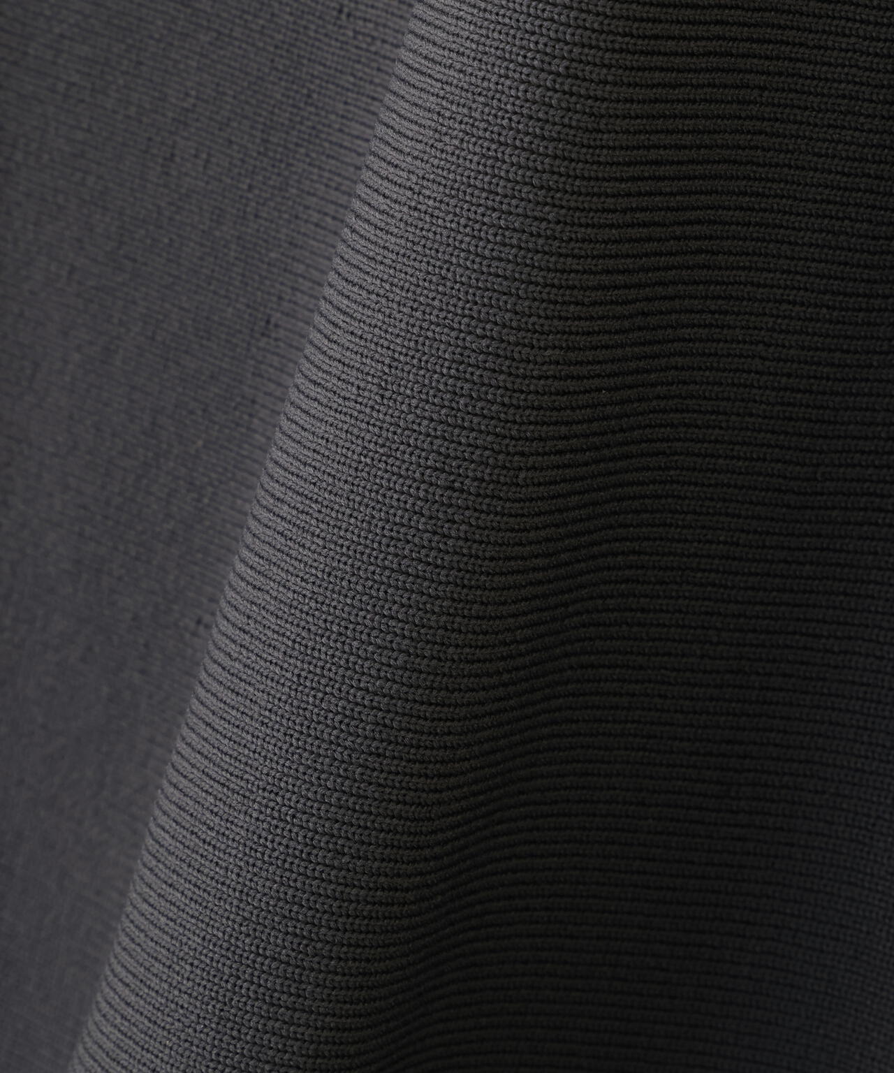 シャツ襟ドッキングニットワンピース