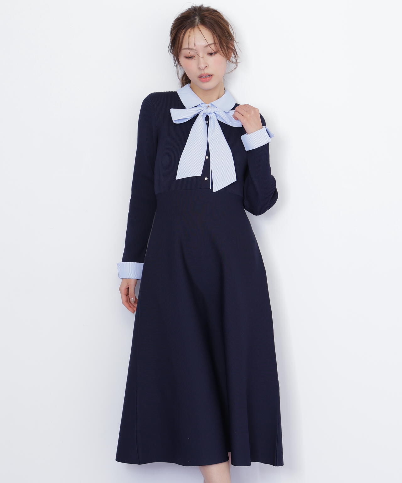 シャツ襟ドッキングニットワンピース | JILL by JILL STUART（ジル