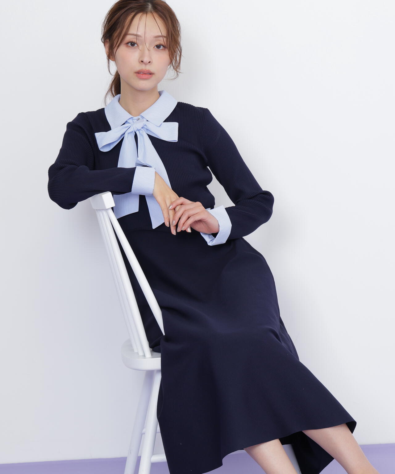 シャツ襟ドッキングニットワンピース | JILL by JILL STUART（ジル