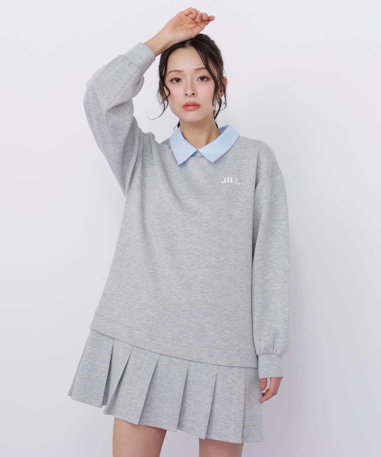 スウェットプリーツミニワンピース