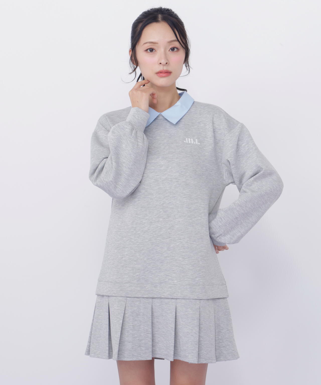 スウェットプリーツミニワンピース