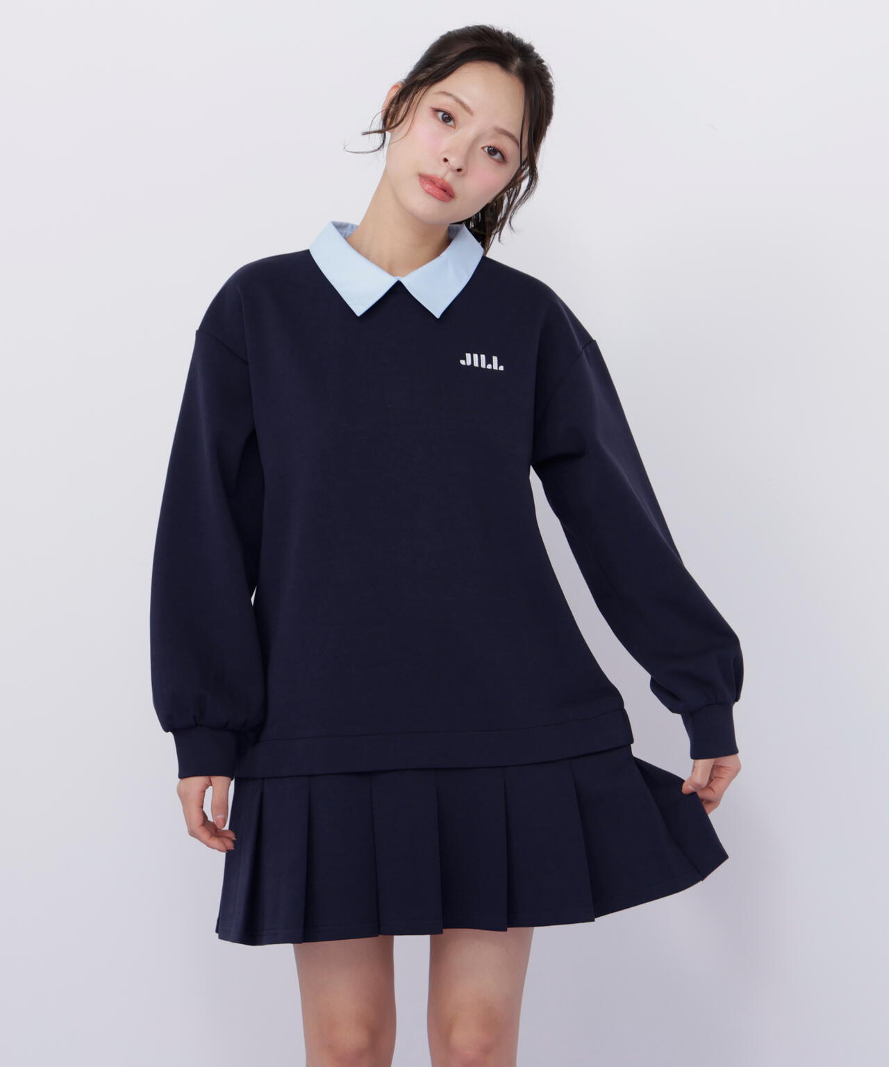 スウェットプリーツミニワンピース