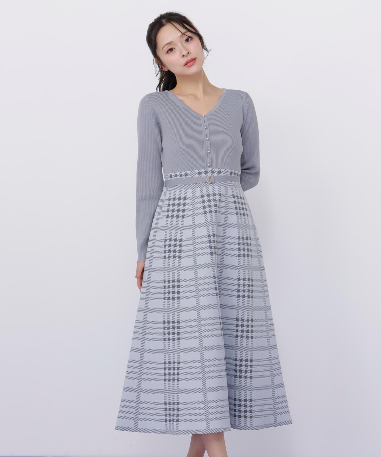 6/12 10:00～6/15 SPECIAL COUPON 対象商品】チェックニットワンピース