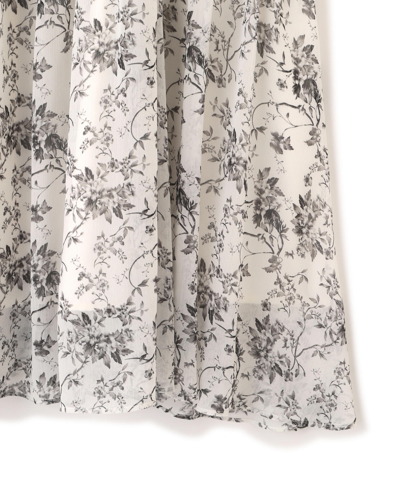 花柄ボリュームフリルワンピース