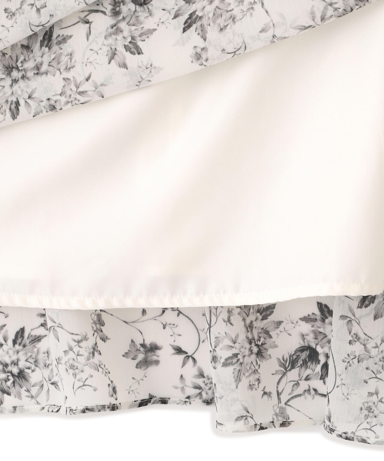 花柄ボリュームフリルワンピース