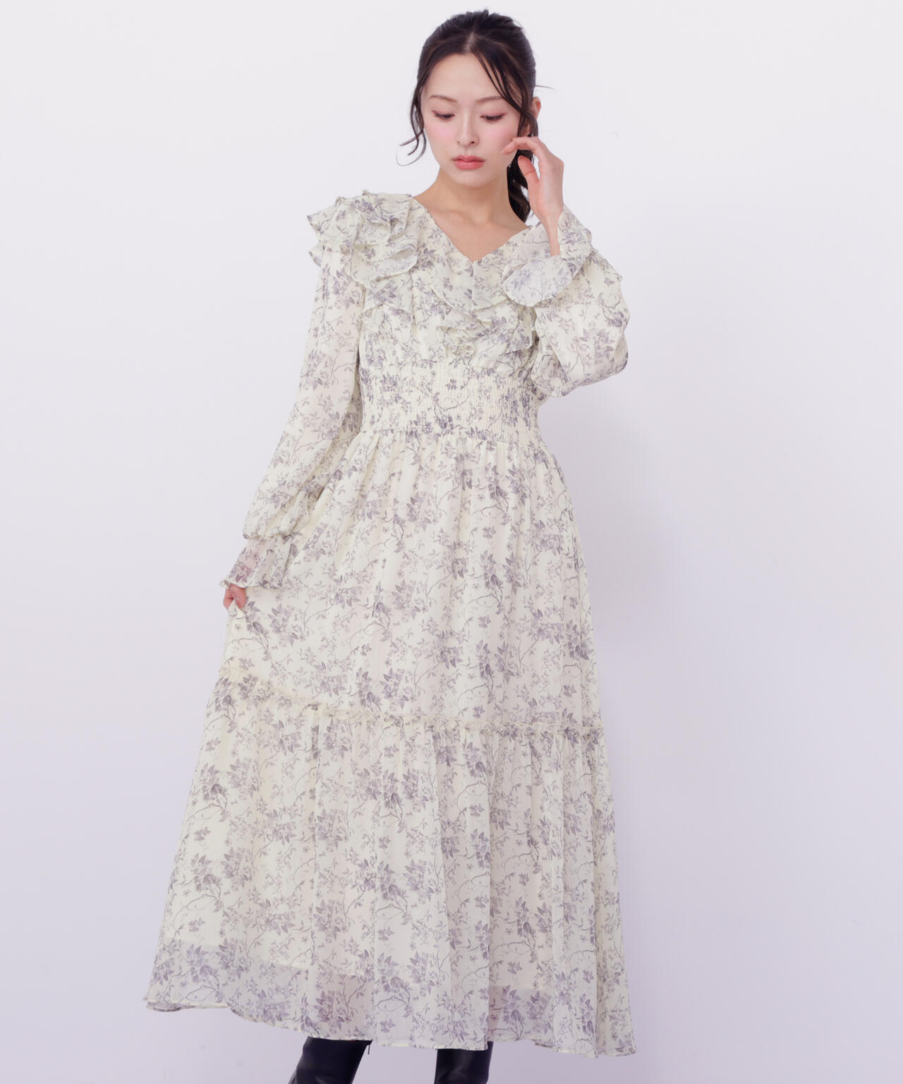 花柄ボリュームフリルワンピース | JILL by JILL STUART（ジル バイ