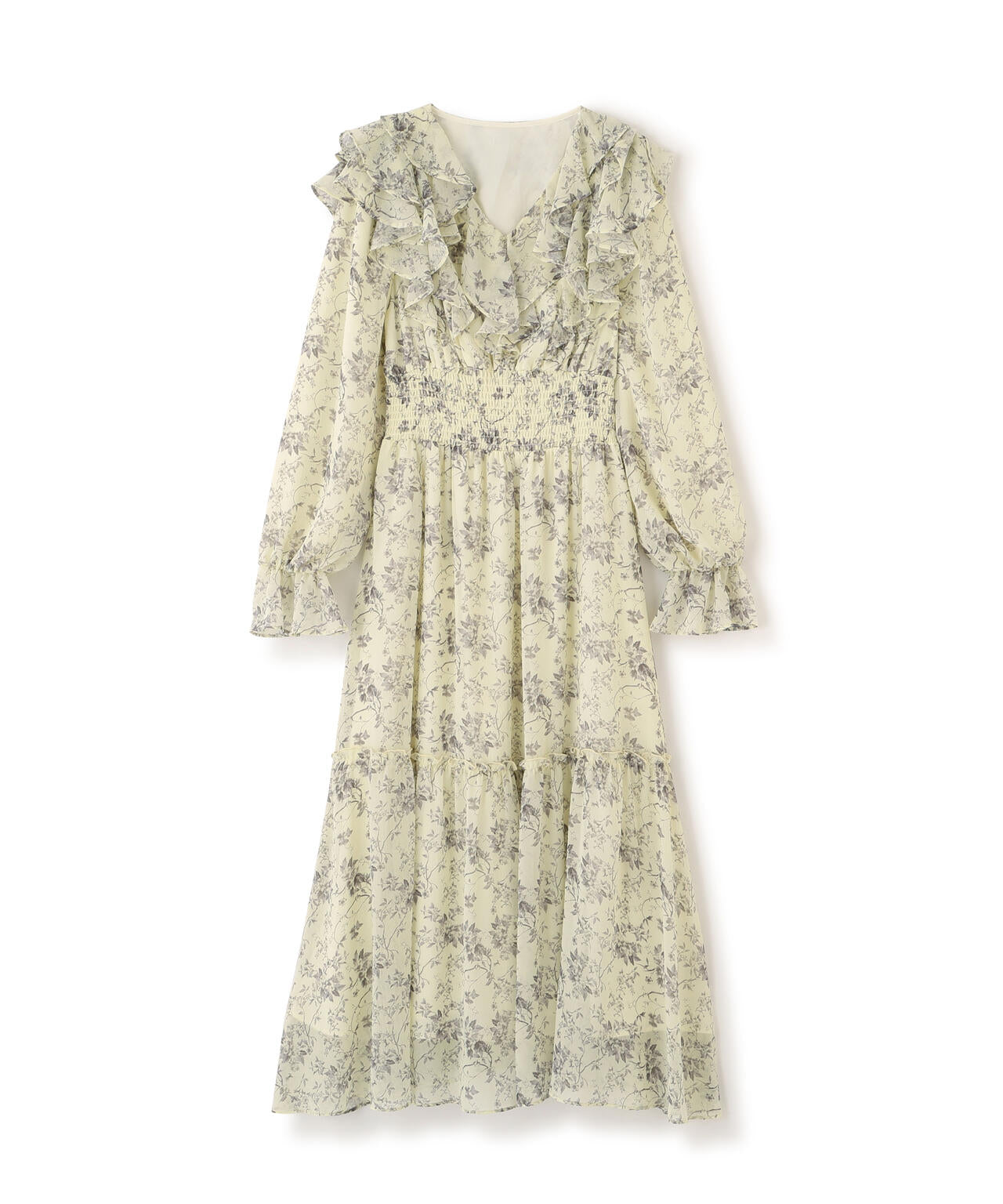 新品未使用　ジルスチュアート　花柄フリル付きワンピース サイズ2 花柄ボリュームフリルワンピース | JILL by JILL STUART（ジル バイ