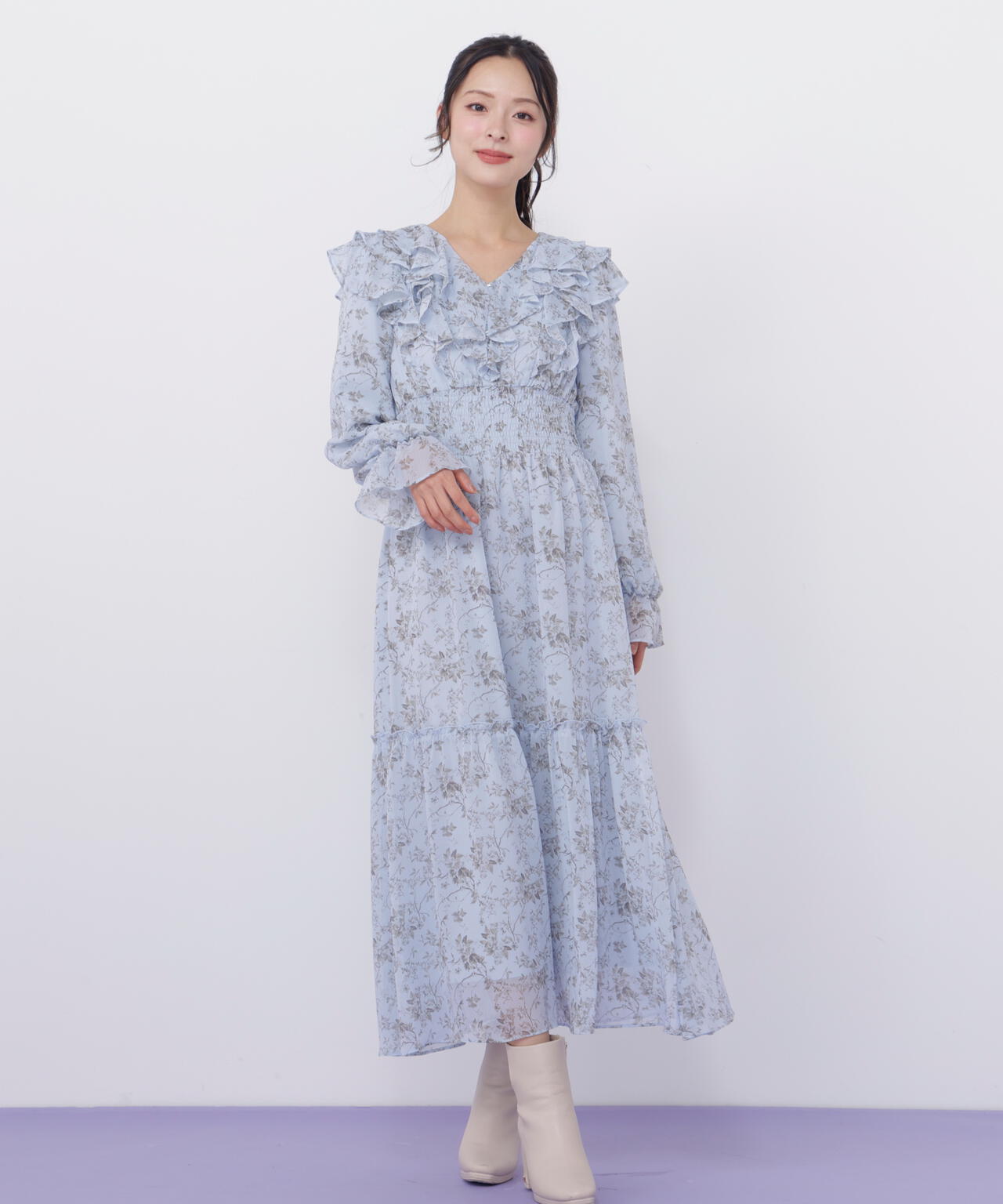 花柄ボリュームフリルワンピース | JILL by JILL STUART（ジル バイ