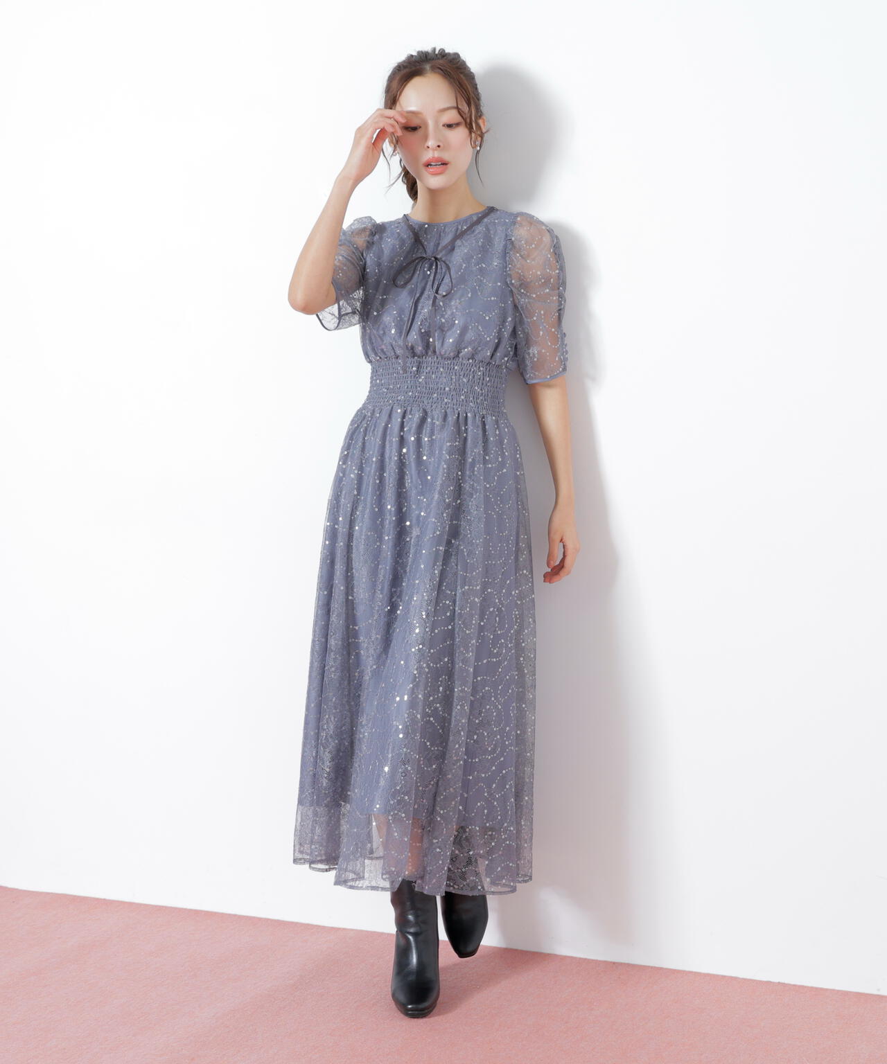 スパンコール付きレースワンピース | JILL by JILL STUART(ジル バイ スパンコール付きレースワンピース | JILL by JILL STUART(ジル バイ