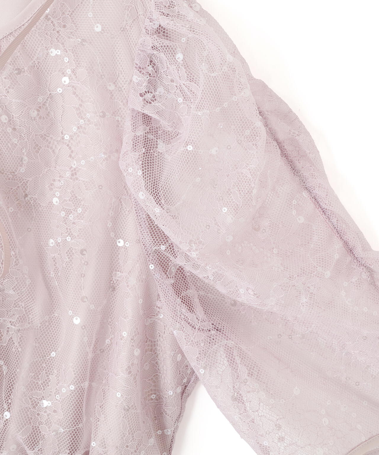 スパンコール付きレースワンピース