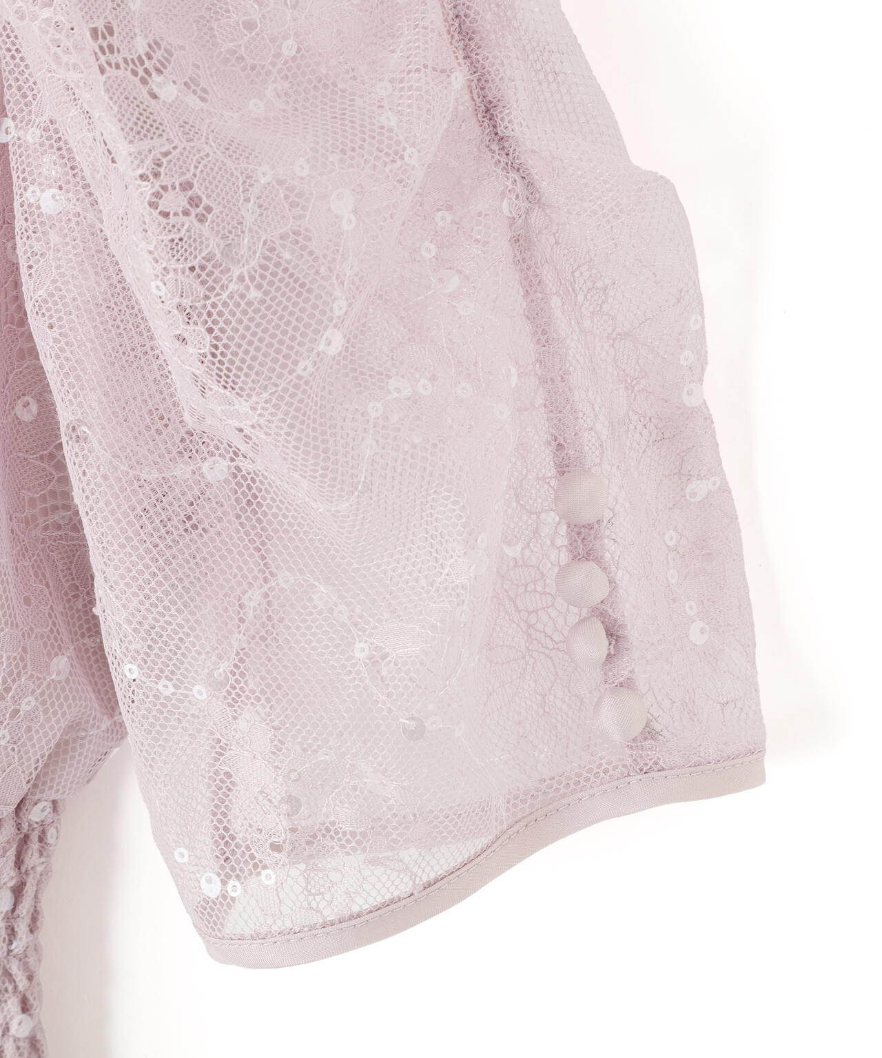 スパンコール付きレースワンピース