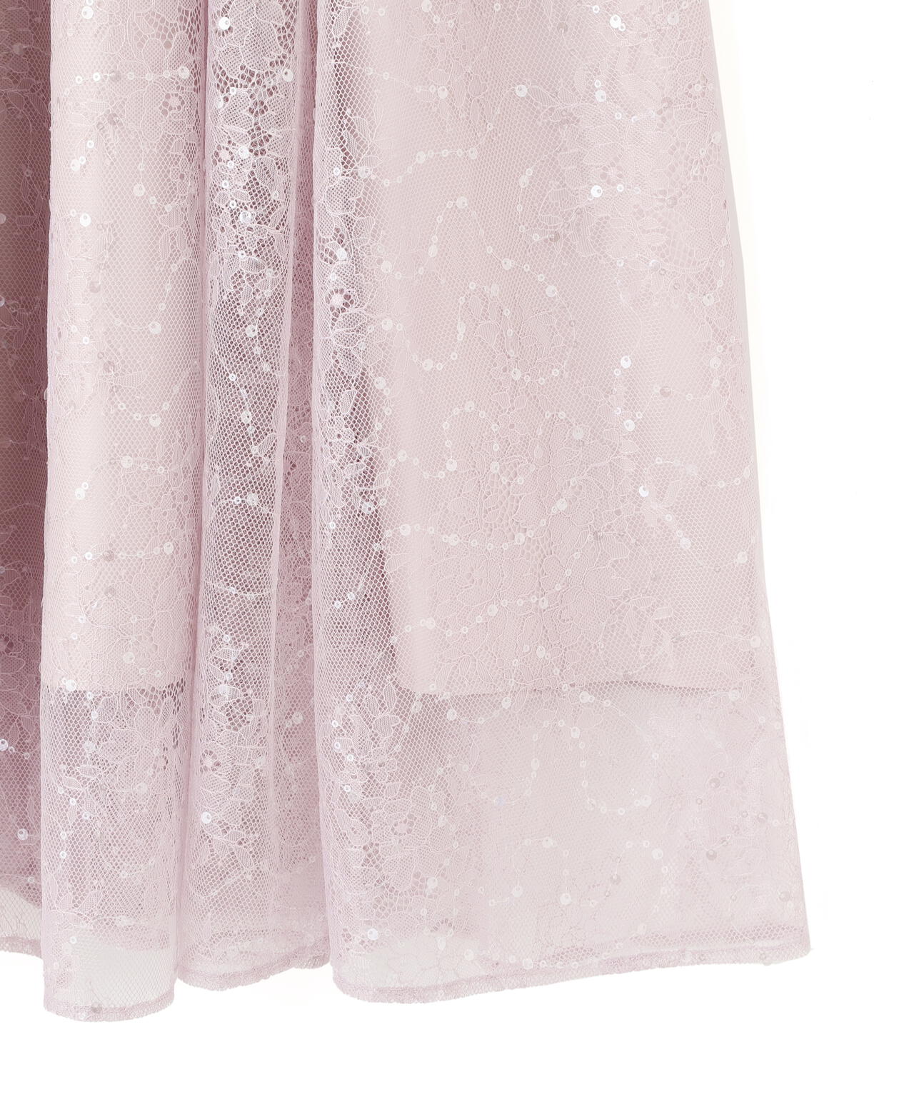 スパンコール付きレースワンピース