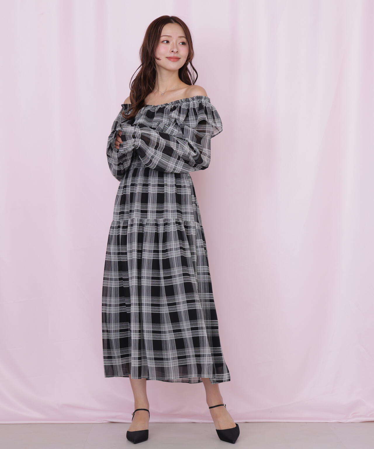 クロスフリルワンピース