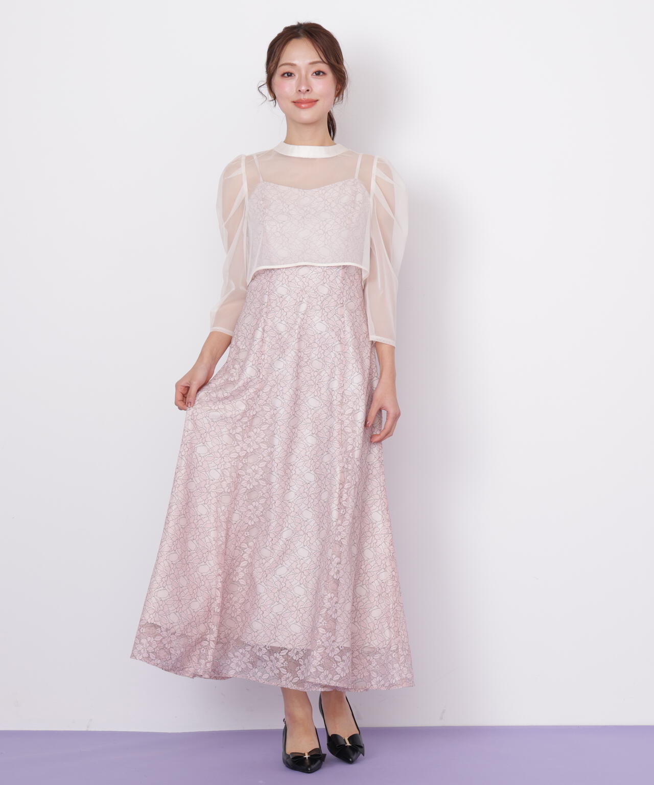 レイヤードレースキャミワンピース