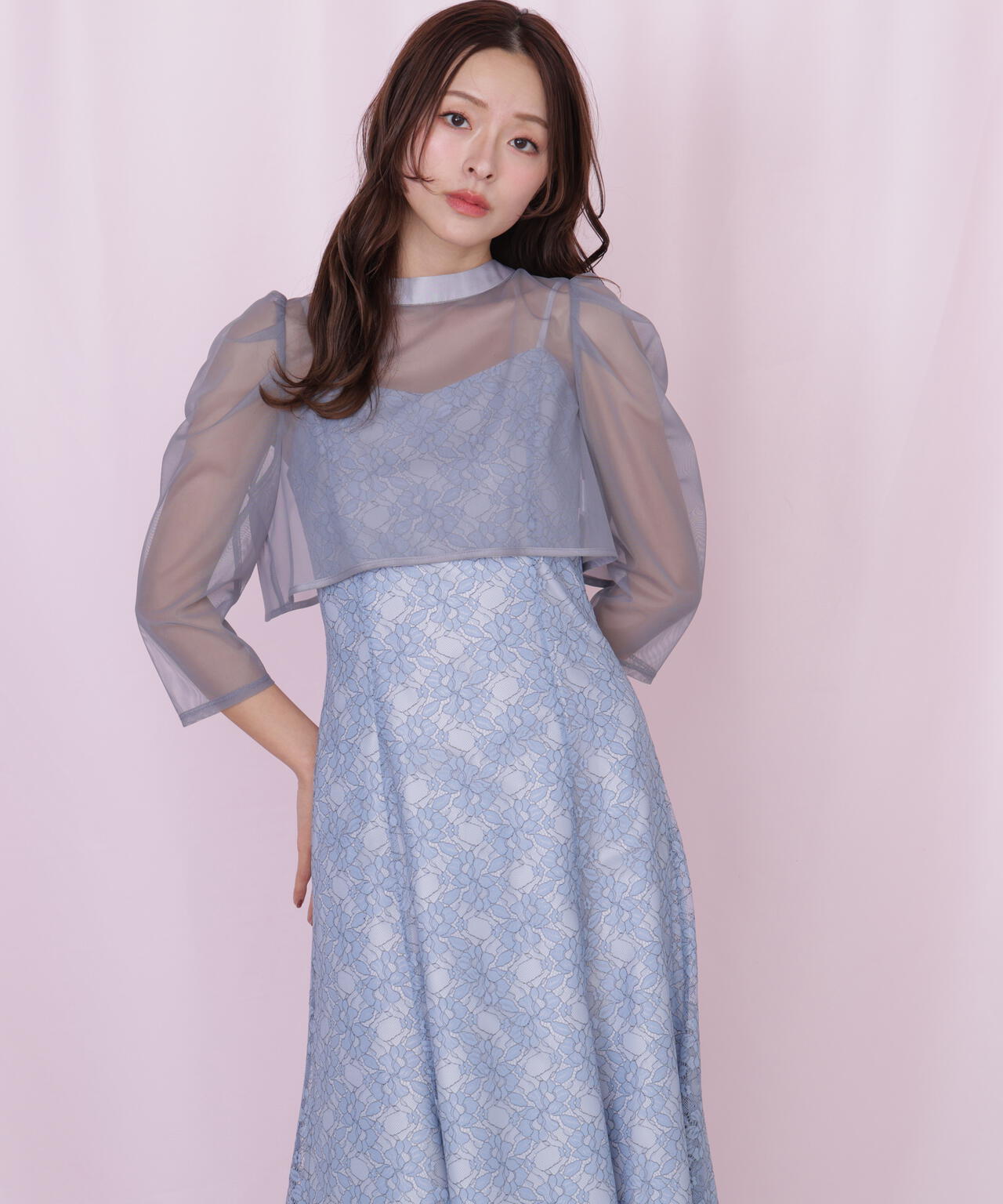 レイヤードレースキャミワンピース