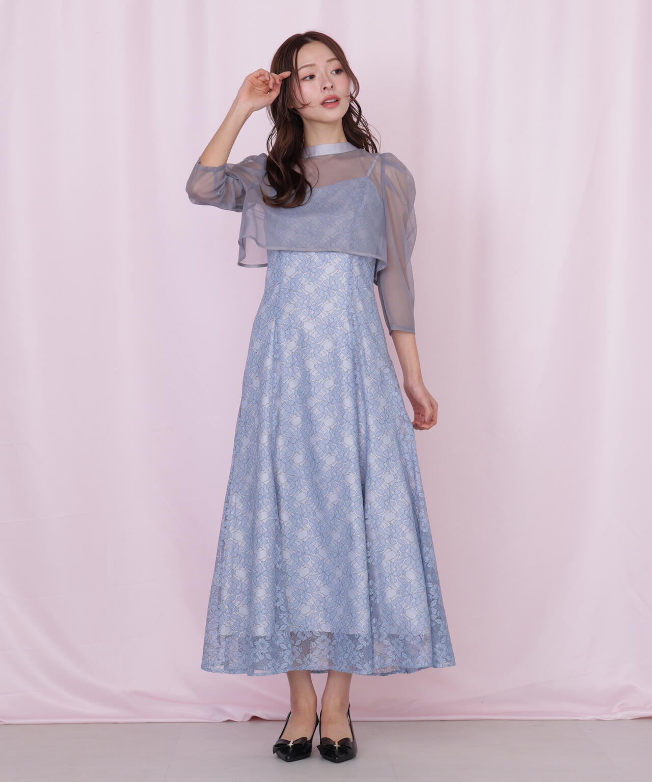 レイヤードレースキャミワンピース