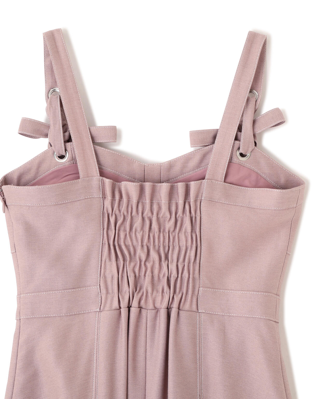 デニムライク配色ステッチビスチェジャンスカ