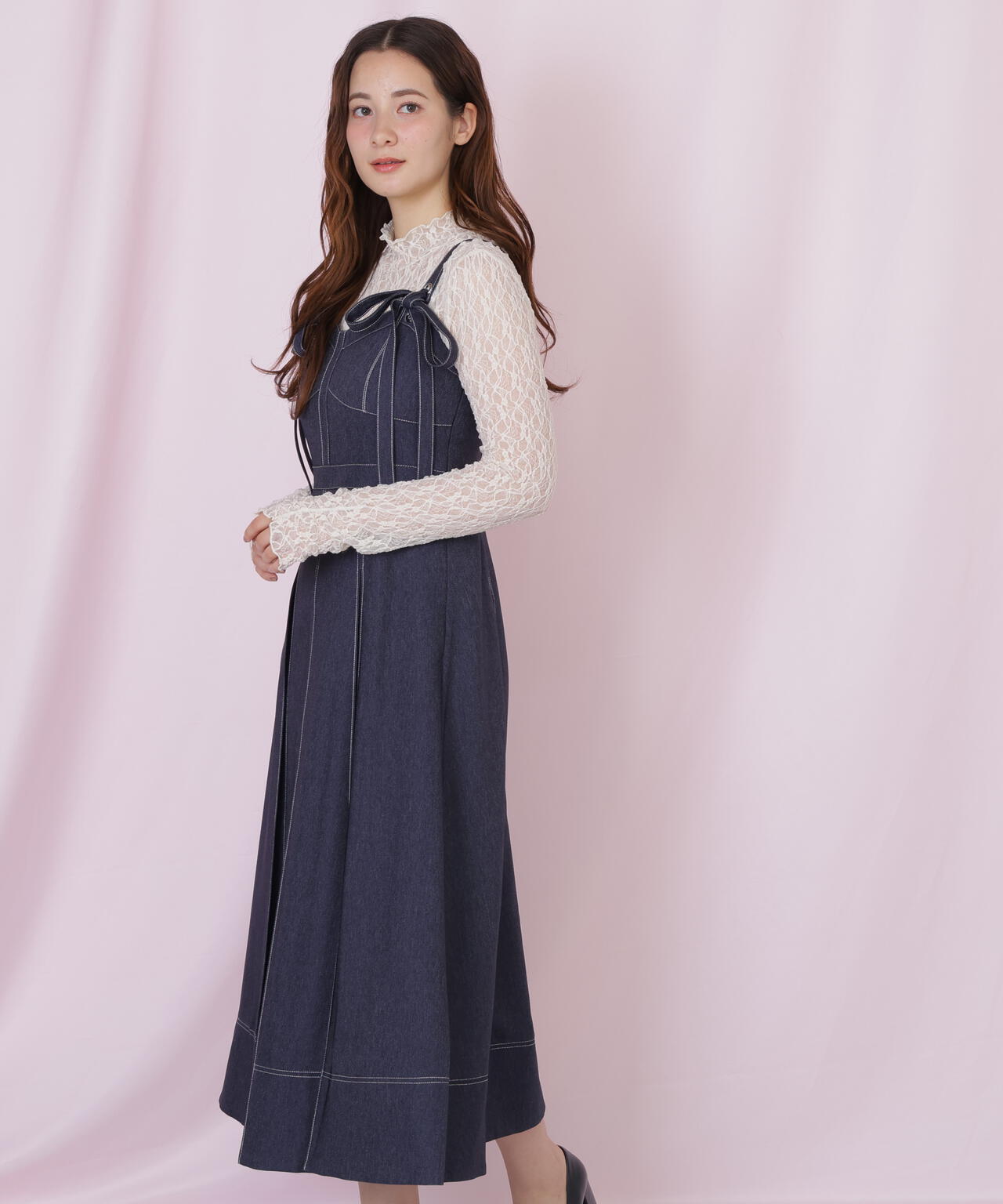 デニムライク配色ステッチビスチェジャンスカ | JILL by JILL STUART