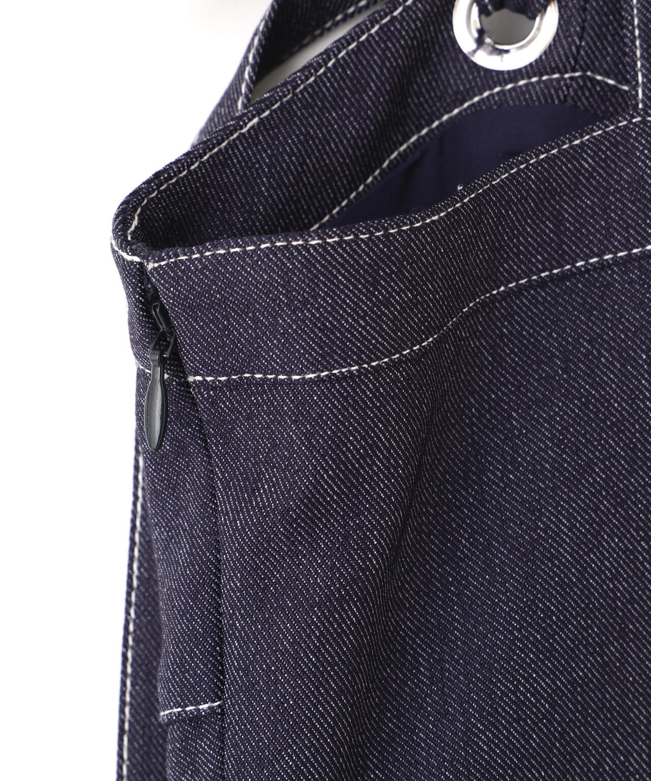 デニムライク配色ステッチビスチェジャンスカ