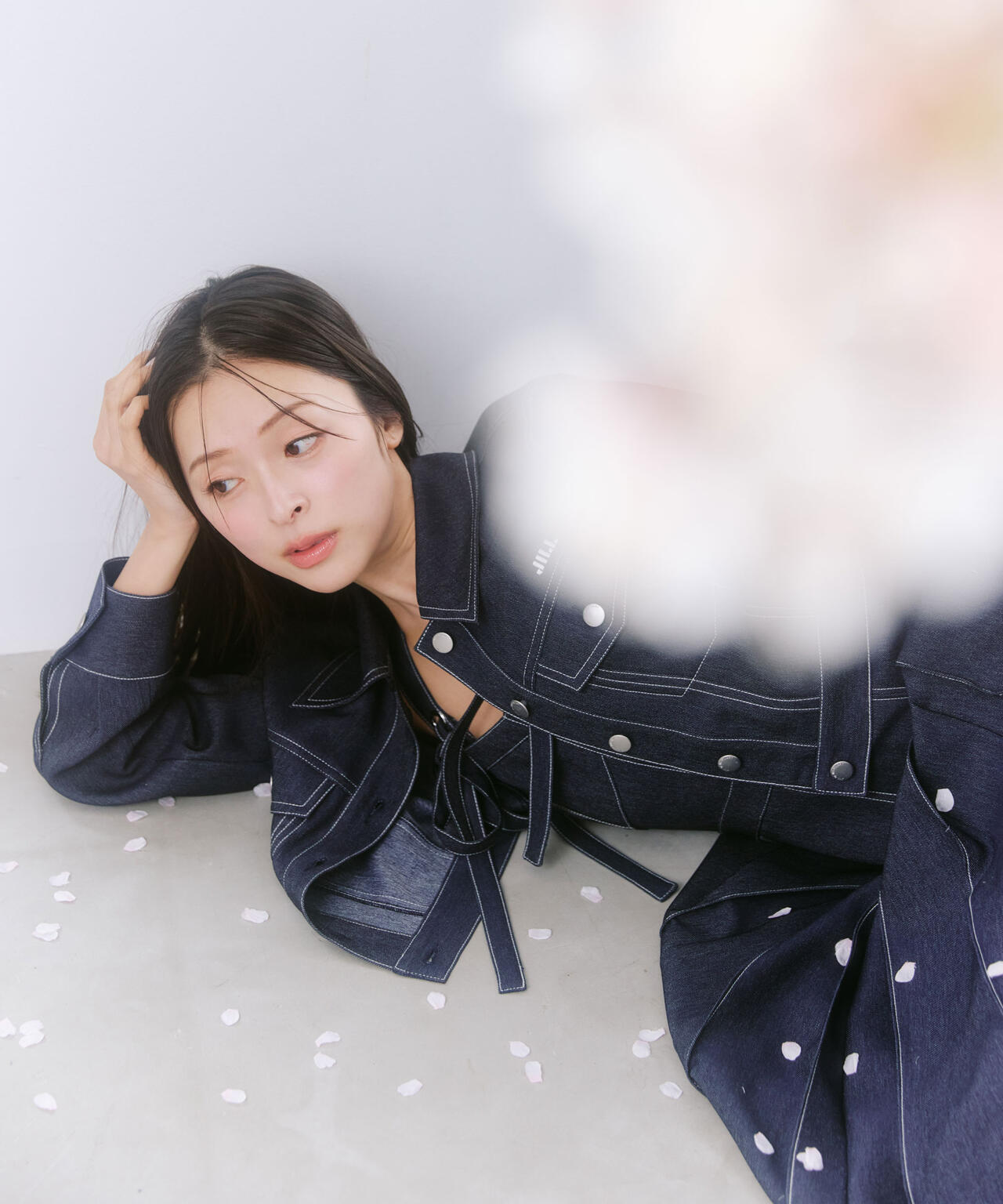 デニムライク配色ステッチビスチェジャンスカ | JILL by JILL STUART