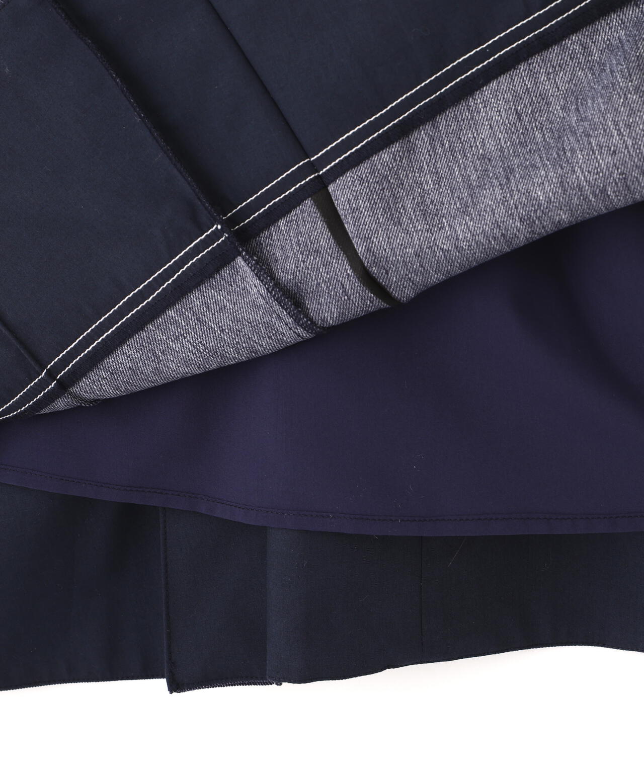 デニムライク配色ステッチビスチェジャンスカ