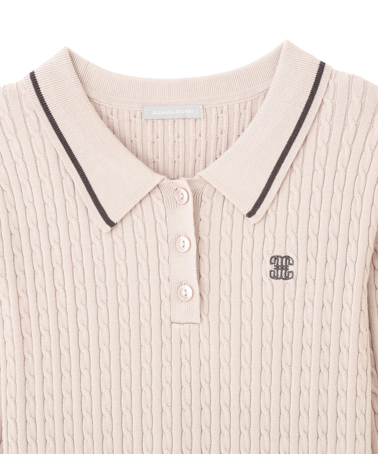 ポロ襟ケーブルミニワンピース