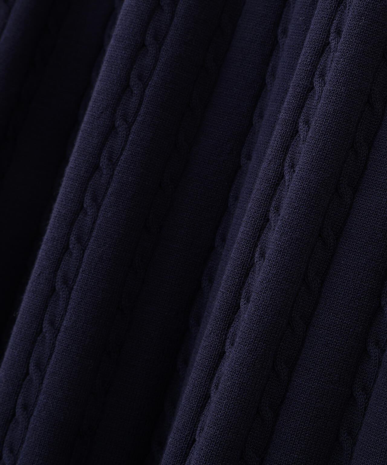 ポロ襟ケーブルミニワンピース