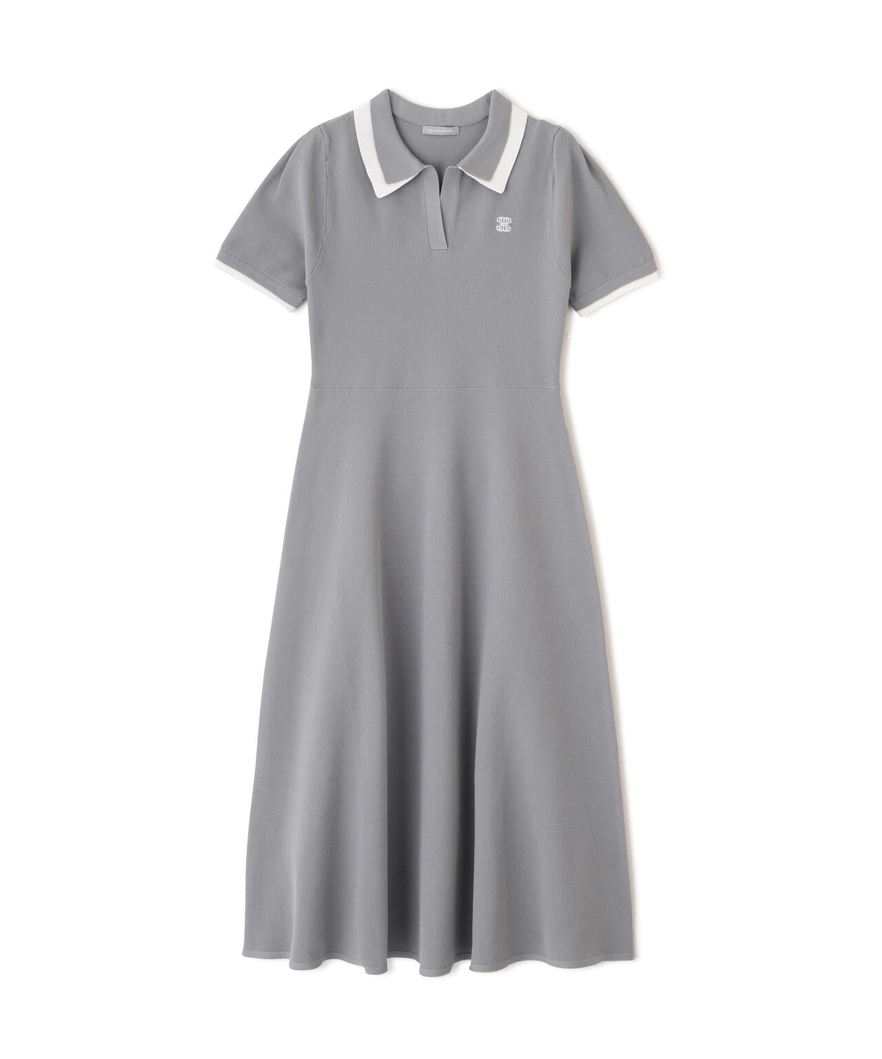 ダブル襟半袖ポロシャツワンピース