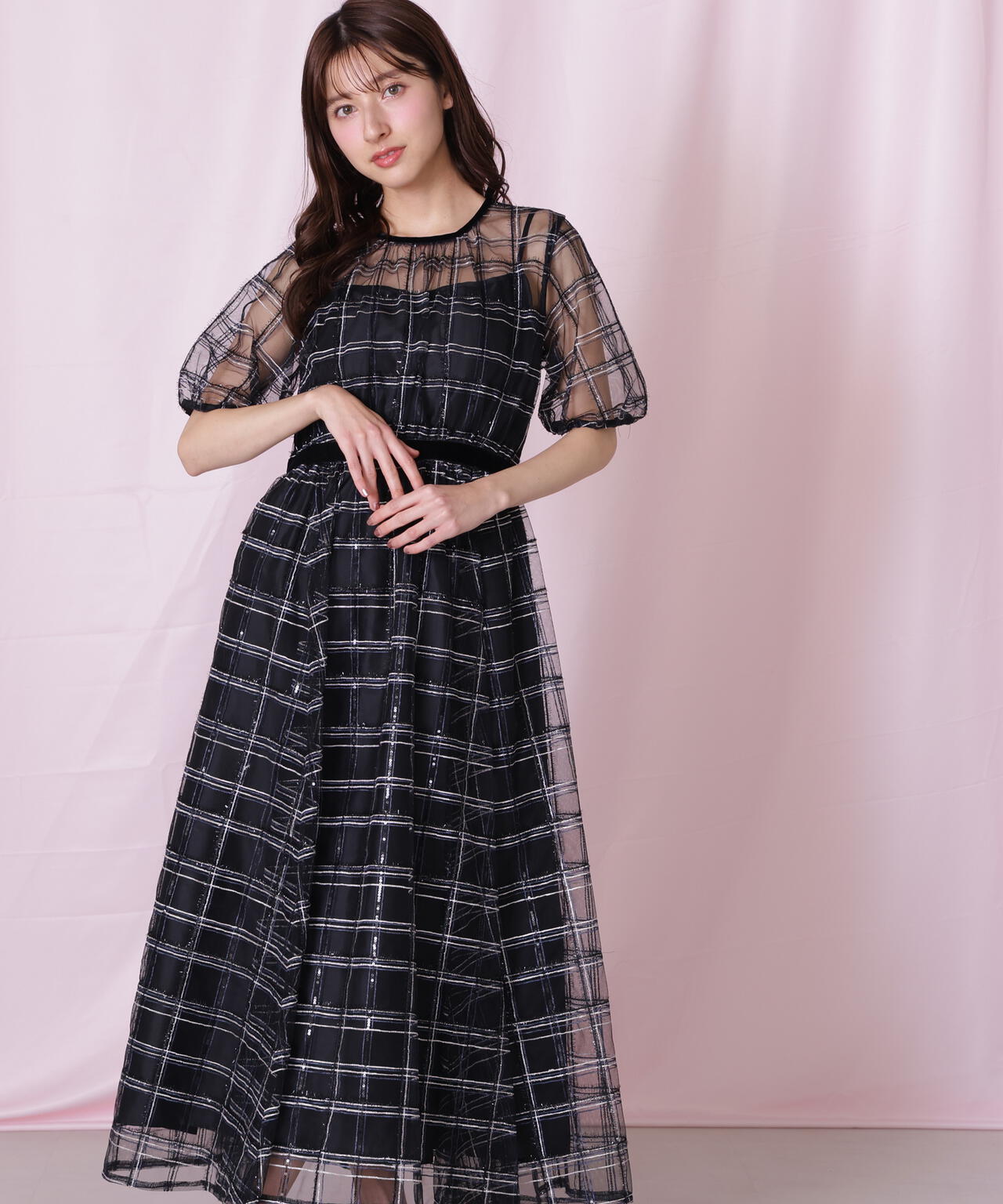 ベロアリボンシアーワンピース