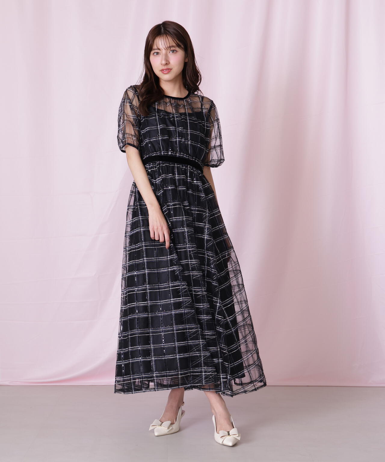 ベロアリボンシアーワンピース