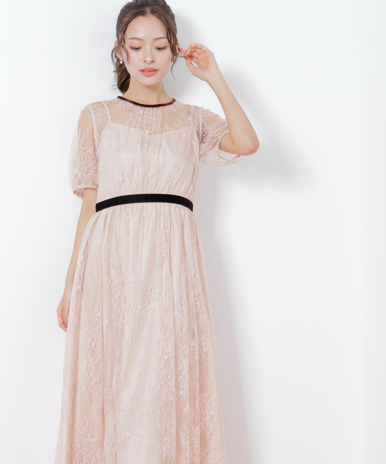 ベロアリボンシアーワンピース