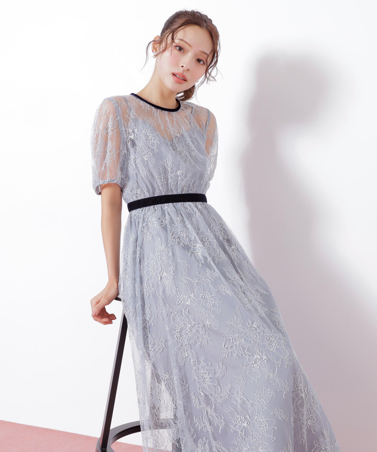 【極美品✨】JILL by JILL STUART ベロアリボンシアーワンピース ベロアリボンシアーワンピース | JILL by JILL STUART（ジル バイ ジル