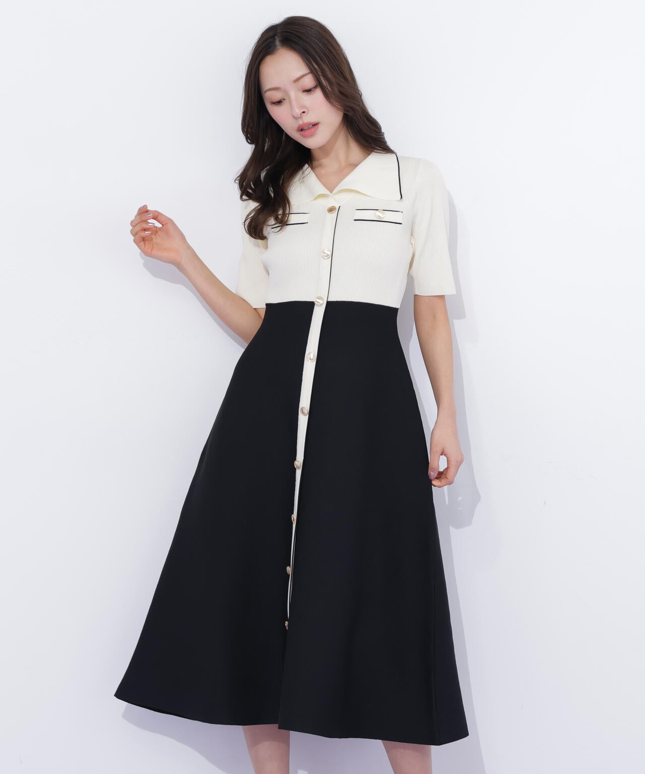 開襟配色ニットワンピース | JILL by JILL STUART（ジル バイ ジル