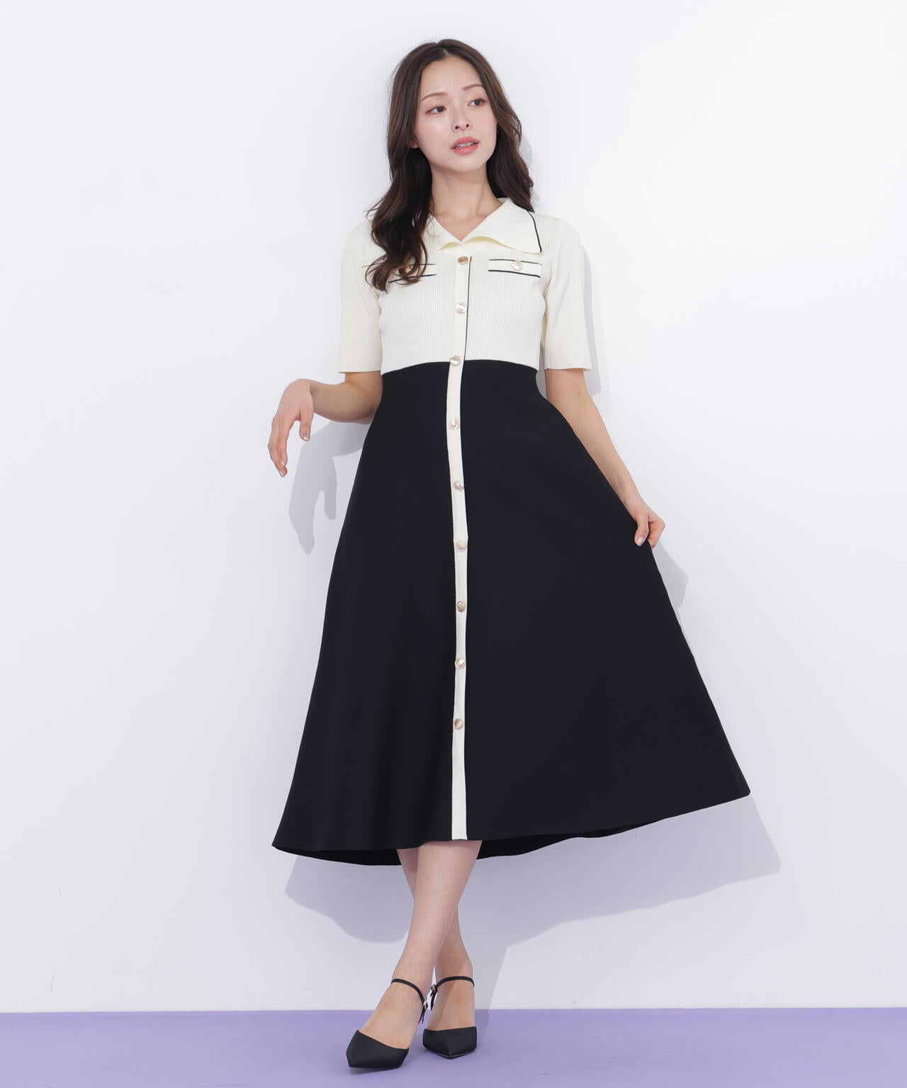 開襟配色ニットワンピース | JILL by JILL STUART（ジル バイ ジル