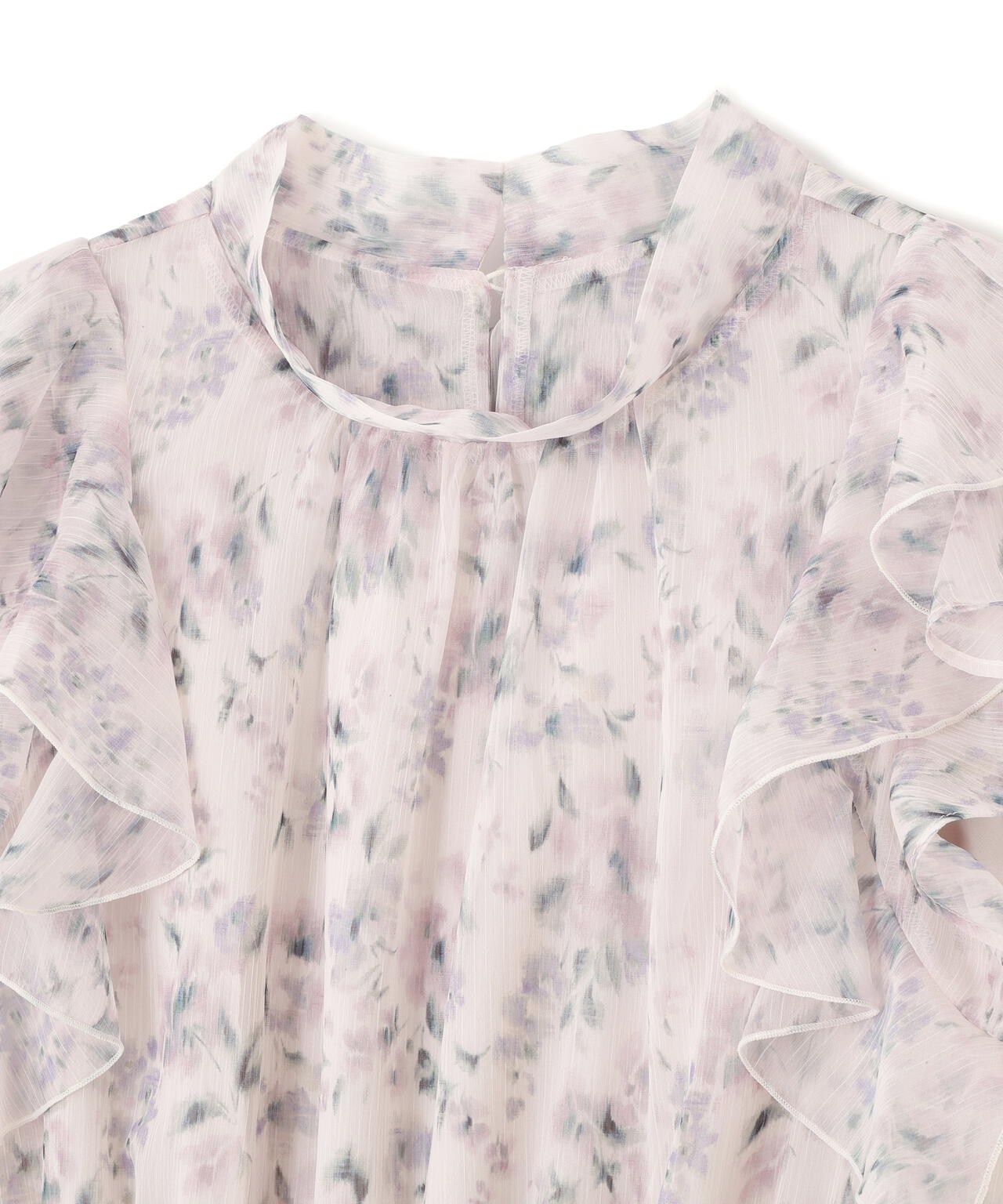 ぼかしフラワープリントワンピース