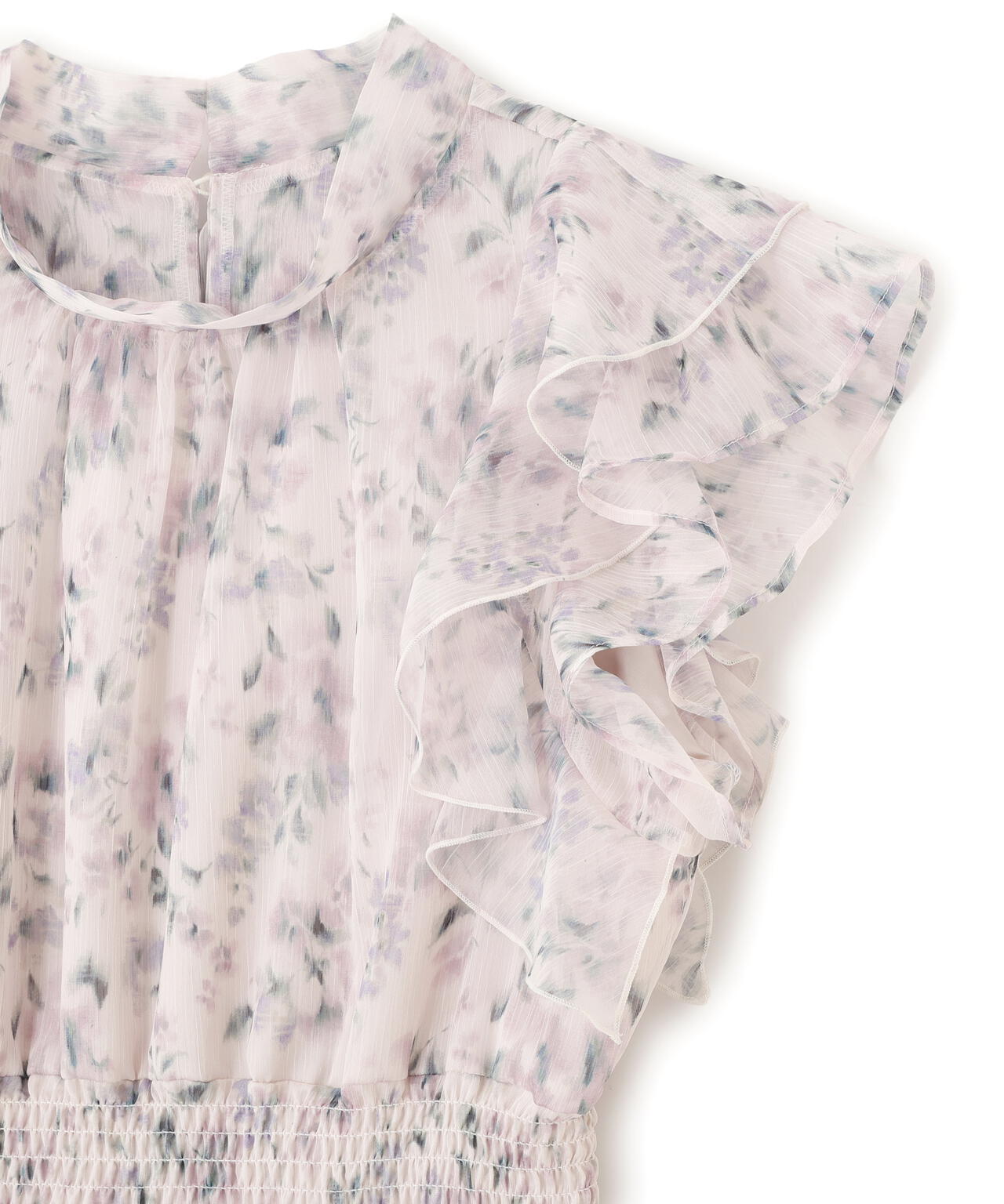 ぼかしフラワープリントワンピース