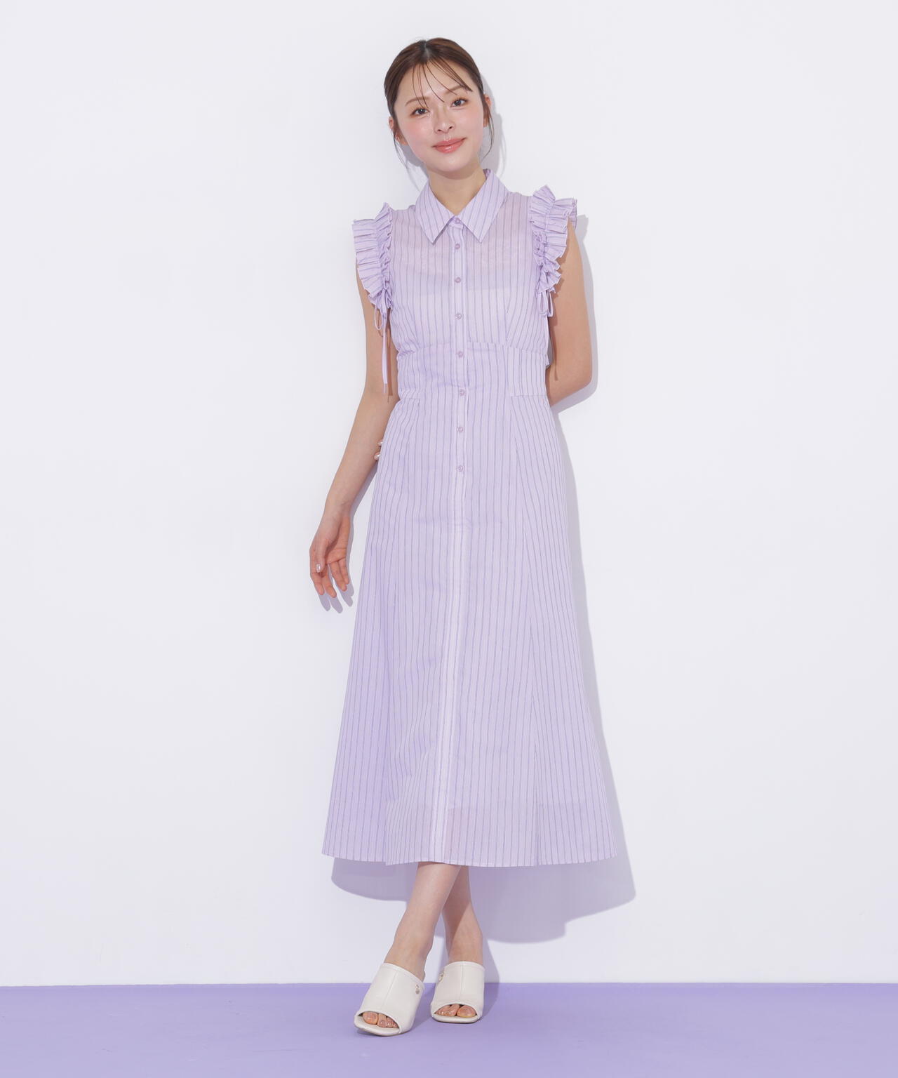 ショルダーフリルワンピース