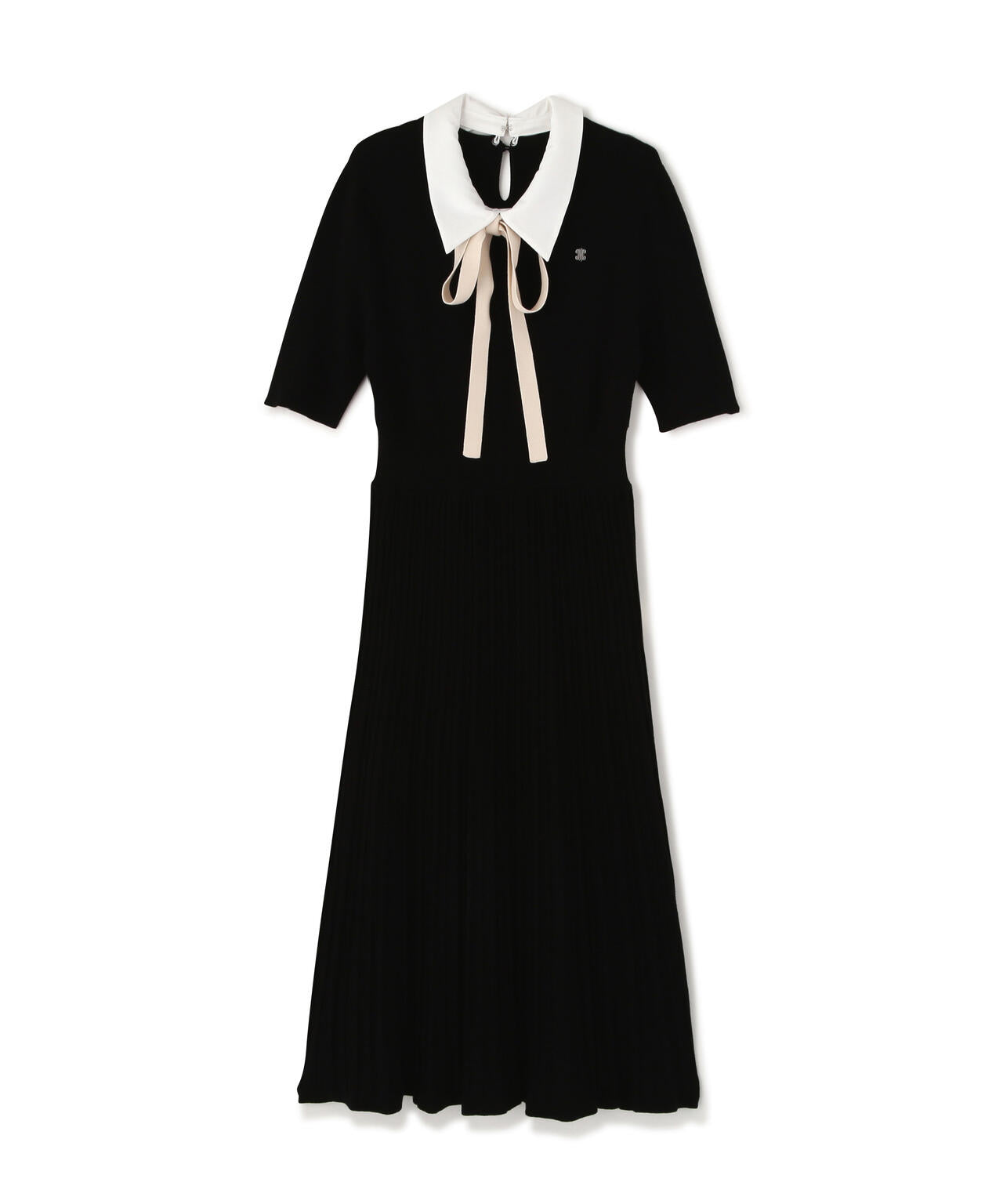 【6/12 10:00～6/15 SPECIAL COUPON 対象商品】襟付きプリーツニットワンピース