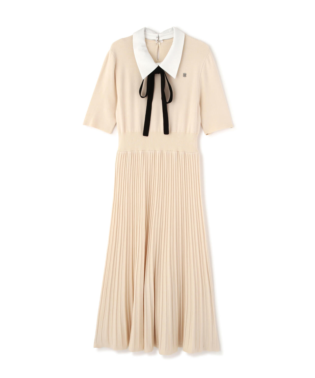 【6/12 10:00～6/15 SPECIAL COUPON 対象商品】襟付きプリーツニットワンピース