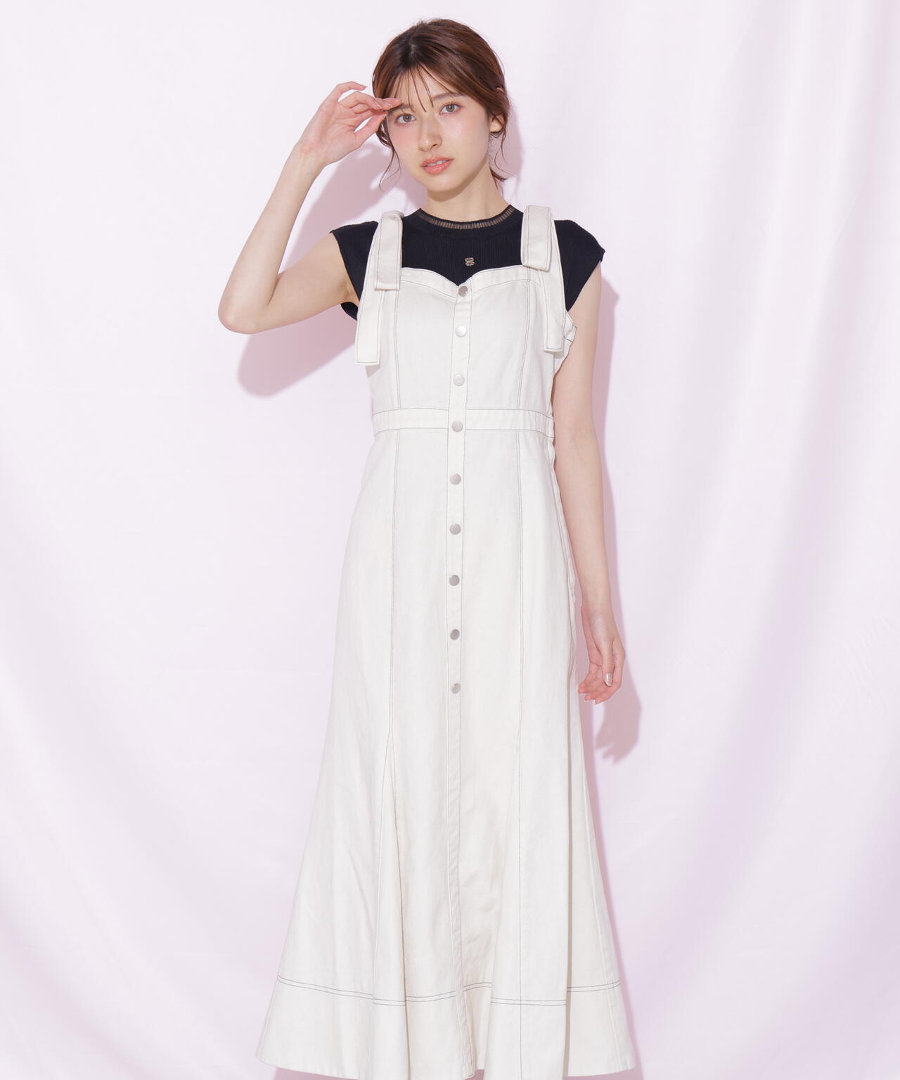 肩リボンデニムジャンスカ | JILL by JILL STUART（ジル バイ ジル